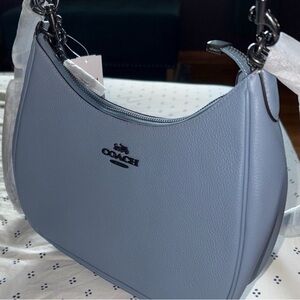 Coach Light Blue Leather Shoulder Bag
